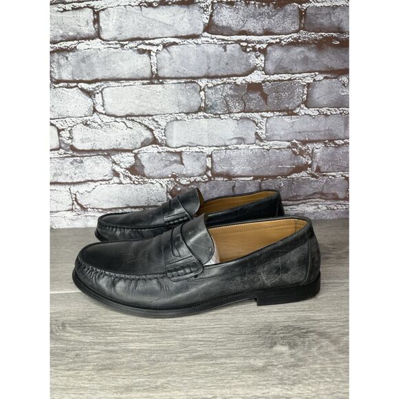 Massimo Dutti Black Leather Penny Loafers Slip On Dress Shoes Men Sz 42EU/9M US main image 15